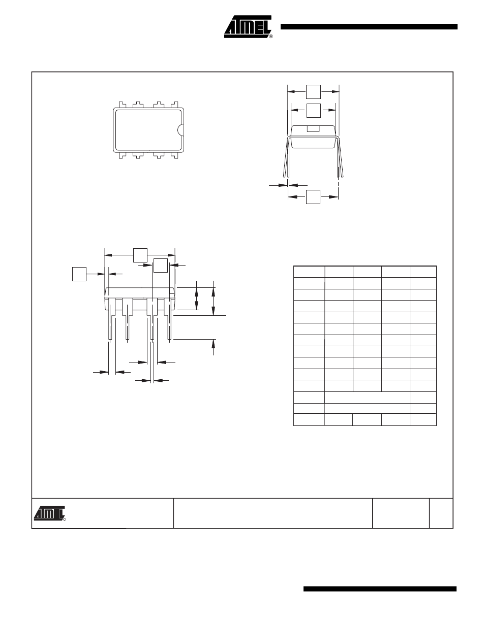 8p3 – pdip, Top view side view end view | Rainbow Electronics AT17LV040 User Manual | Page 18 / 24