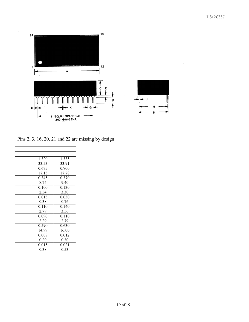 Rainbow Electronics DS12C887 User Manual | Page 19 / 19