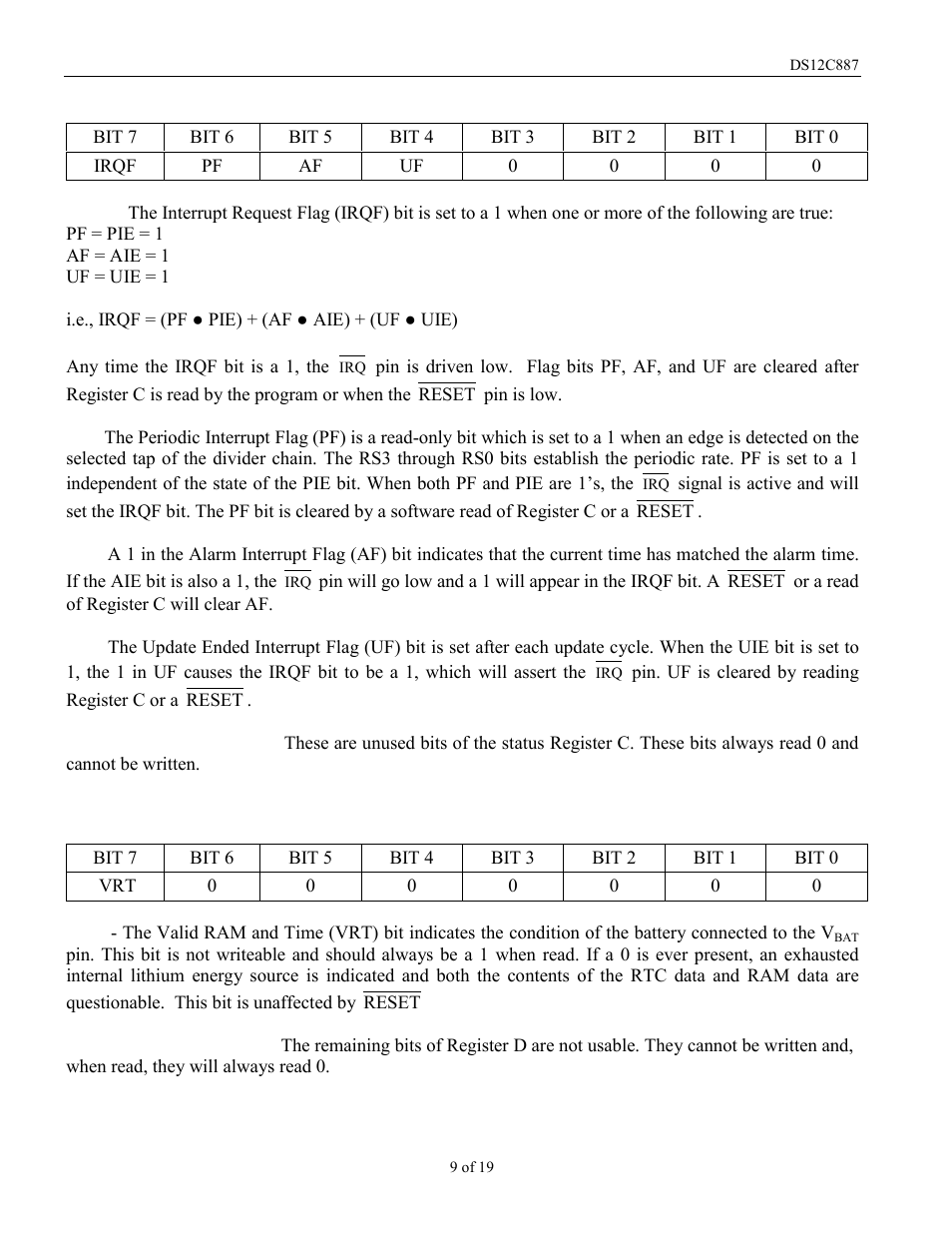 Rainbow Electronics DS12C887 User Manual | Page 9 / 19