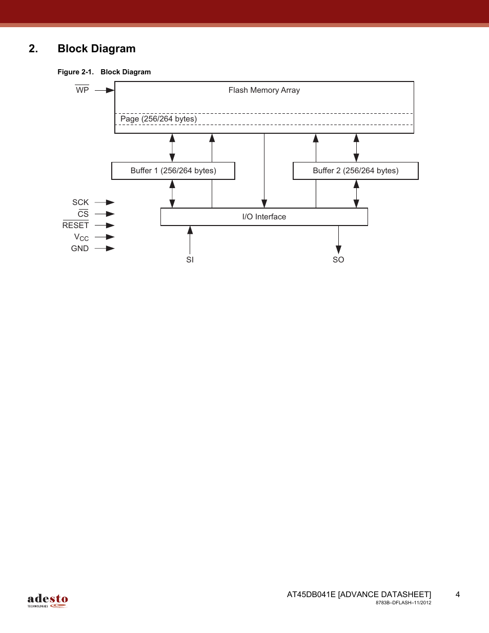 Block diagram | Rainbow Electronics AT45DB041E User Manual | Page 4 / 71