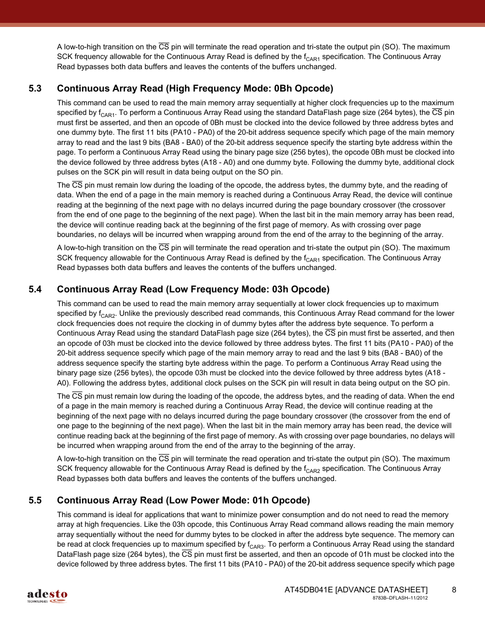 Rainbow Electronics AT45DB041E User Manual | Page 8 / 71