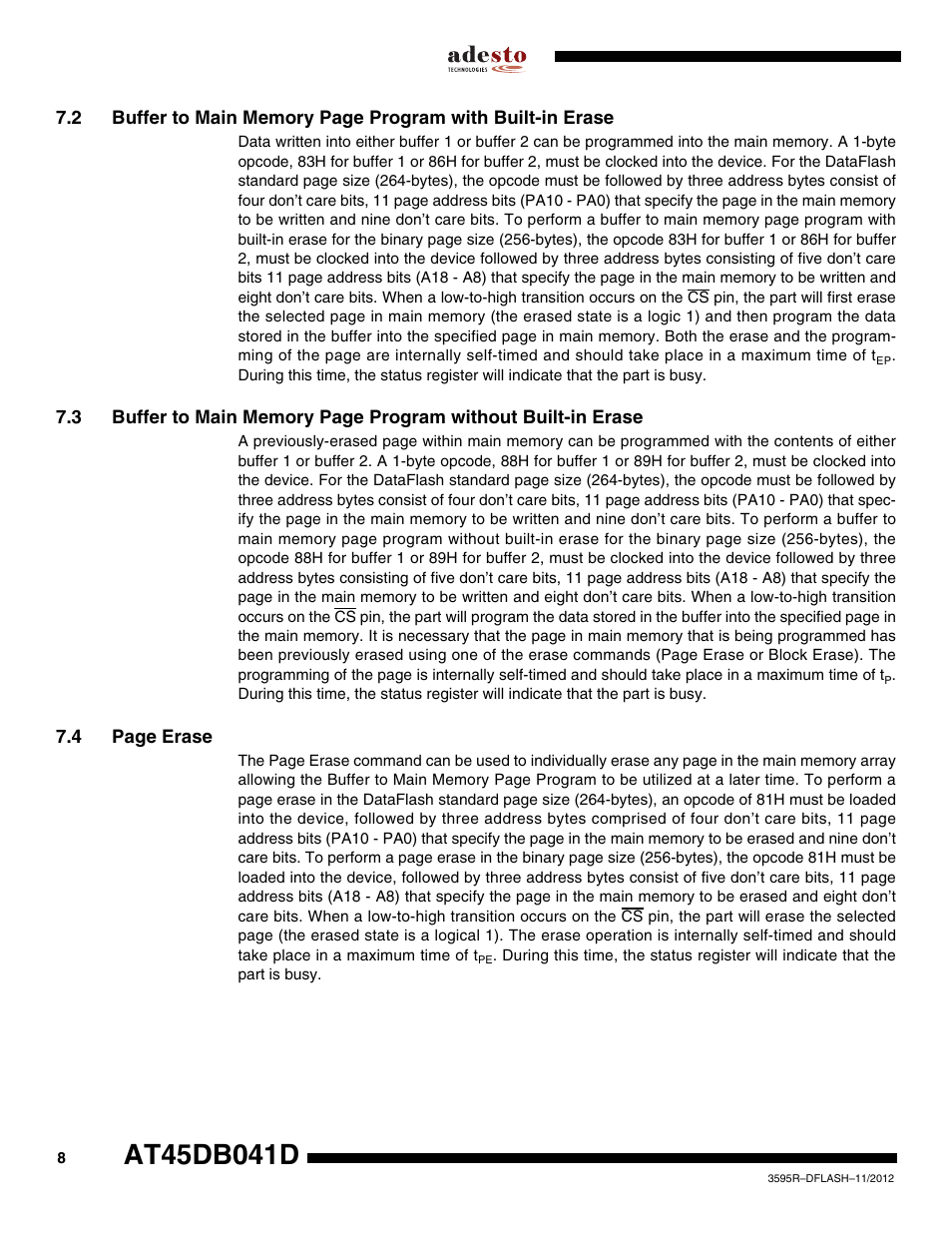 Rainbow Electronics AT45DB041D User Manual | Page 8 / 53