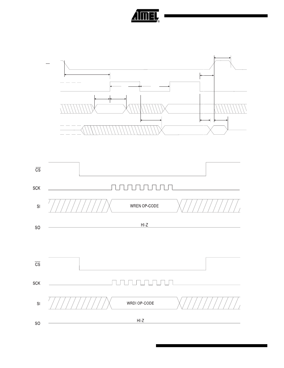 Timing diagrams (for spi mode 0 (0, 0)), Synchronous data timing, Wren timing | Wrdi timing, Synchronous data timing wren timing wrdi timing | Rainbow Electronics AT25256A User Manual | Page 10 / 18