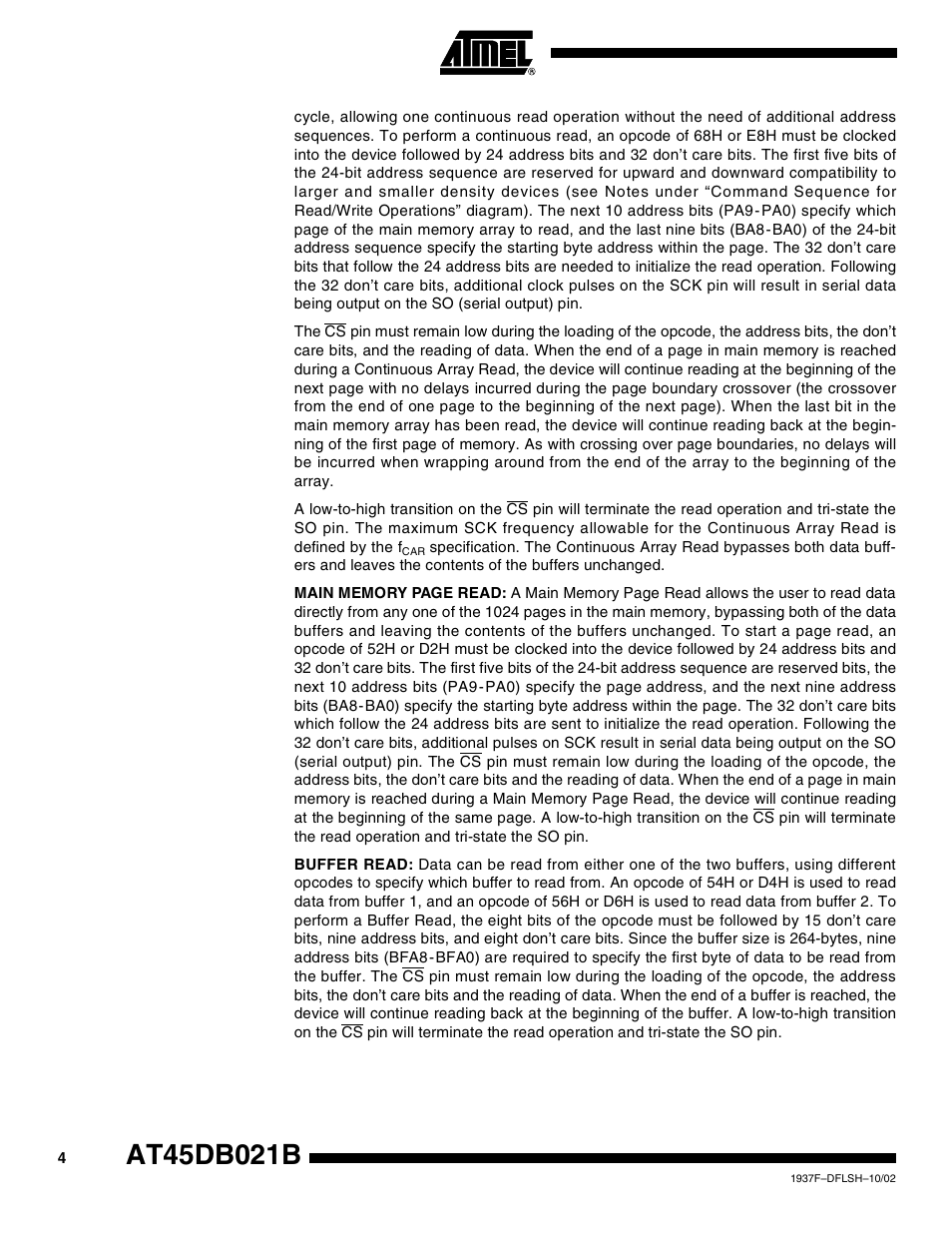 Rainbow Electronics AT45DB021B User Manual | Page 4 / 33