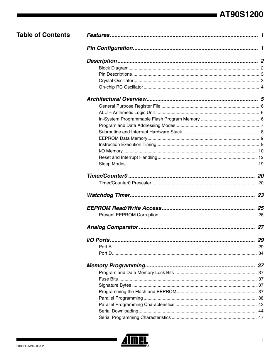 Rainbow Electronics AT90S1200 User Manual | Page 69 / 71