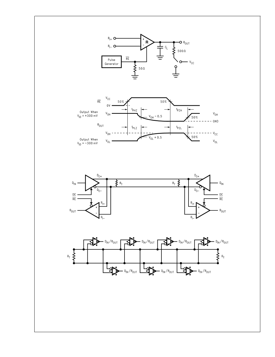 Test circuits and timing waveforms, Typical bus application configurations | Rainbow Electronics DS92LV090A User Manual | Page 8 / 9