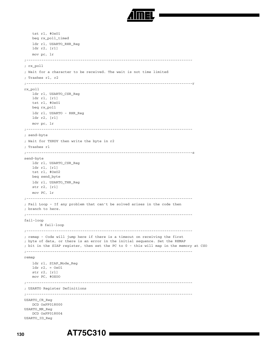 Rainbow Electronics AT75C310 User Manual | Page 130 / 132