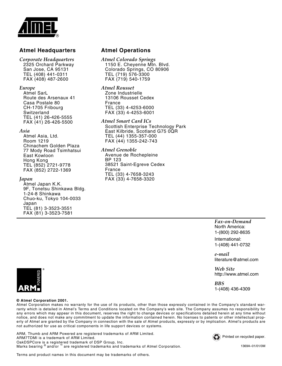 Rainbow Electronics AT75C310 User Manual | Page 132 / 132