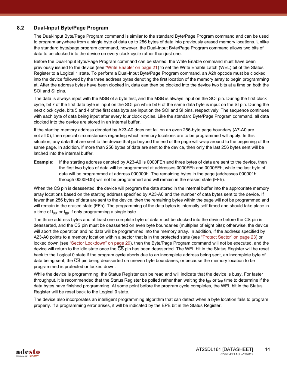 Rainbow Electronics AT25DL161 User Manual | Page 14 / 58