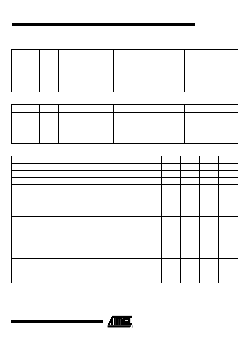 Table 21. keyboard sfrs, Table 22. spi sfrs, Table 23. usdb sfr’s | Rainbow Electronics AT89C5131 User Manual | Page 17 / 175