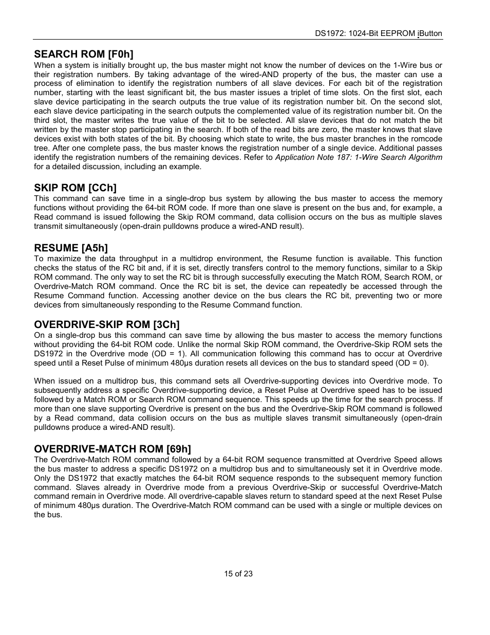 Rainbow Electronics DS1972 User Manual | Page 15 / 23