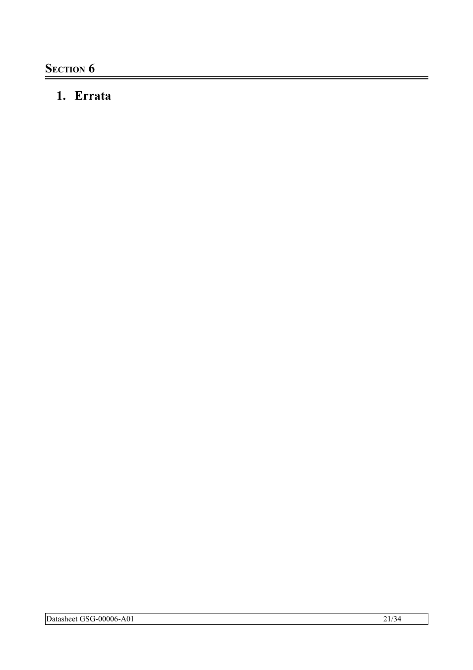 Section 6, Errata | Rainbow Electronics QIL-A9260-C11 User Manual | Page 21 / 34
