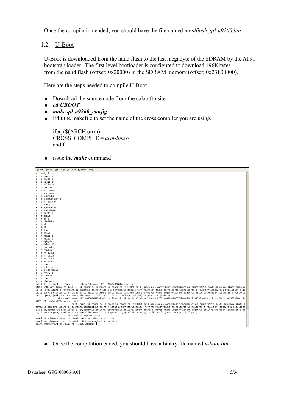 U-boot | Rainbow Electronics QIL-A9260-C11 User Manual | Page 5 / 34