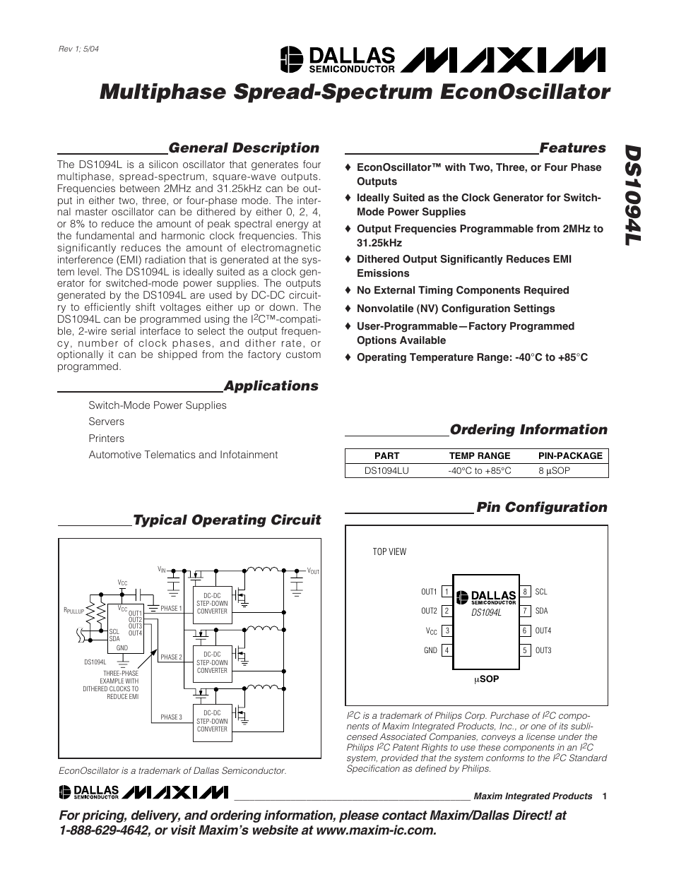 Rainbow Electronics DS1094L User Manual | 11 pages