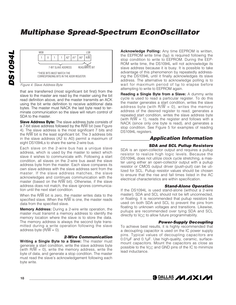 Ds1094l, Multiphase spread-spectrum econoscillator, Application information | Rainbow Electronics DS1094L User Manual | Page 10 / 11