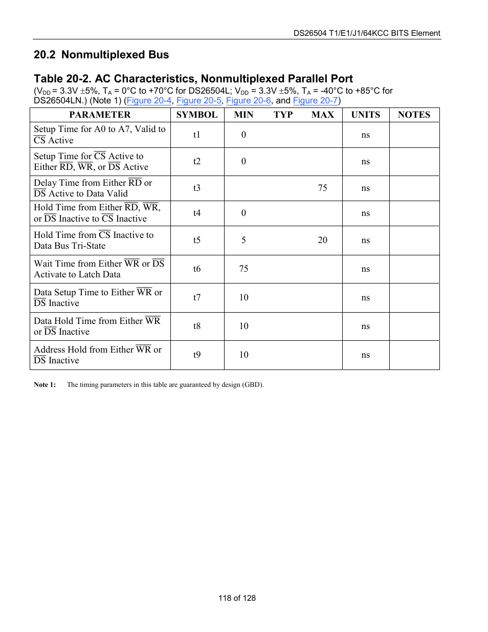 Nonmultiplexed bus, Onmultiplexed, 2 nonmultiplexed bus | Rainbow Electronics DS26504 User Manual | Page 118 / 128