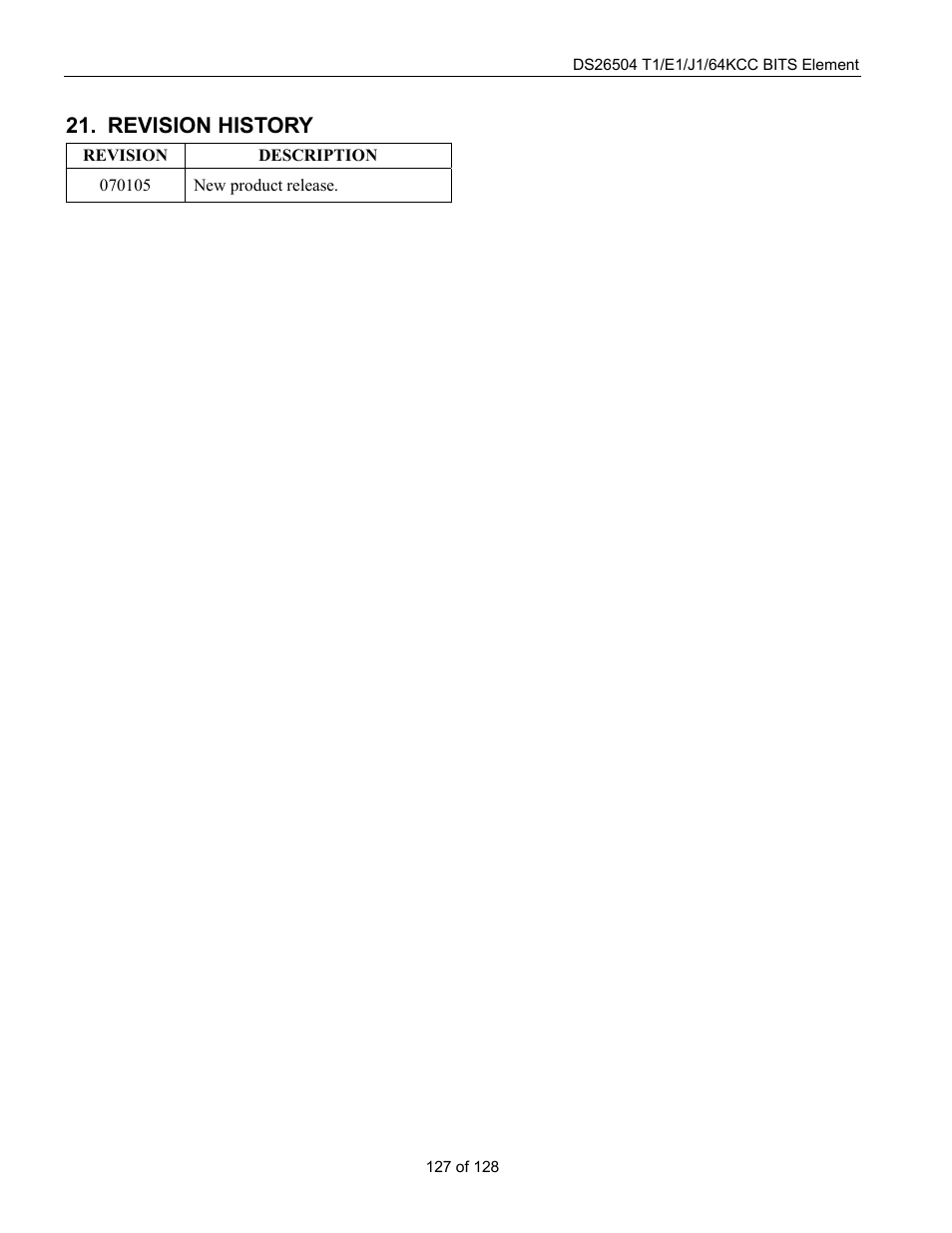 Revision history | Rainbow Electronics DS26504 User Manual | Page 127 / 128