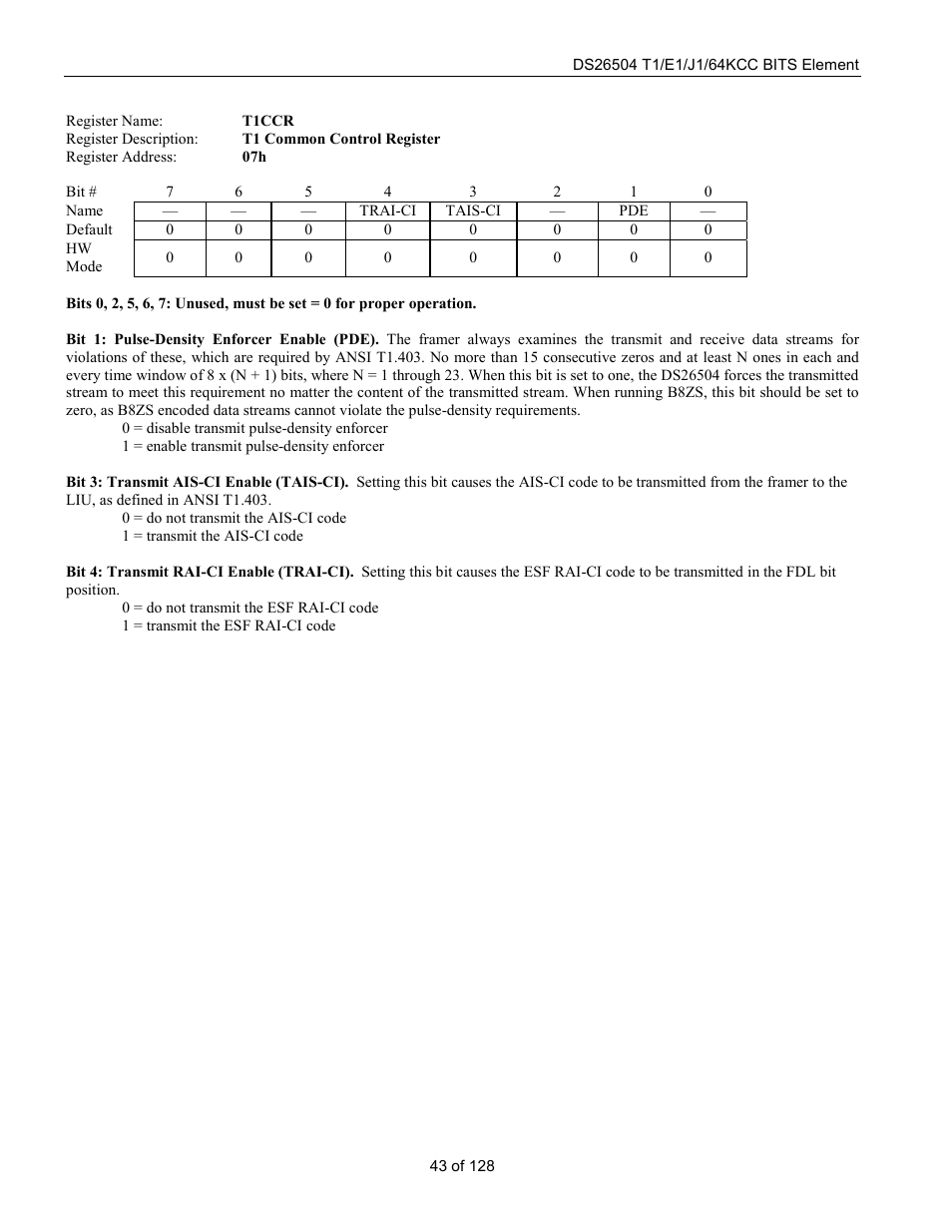 Rainbow Electronics DS26504 User Manual | Page 43 / 128