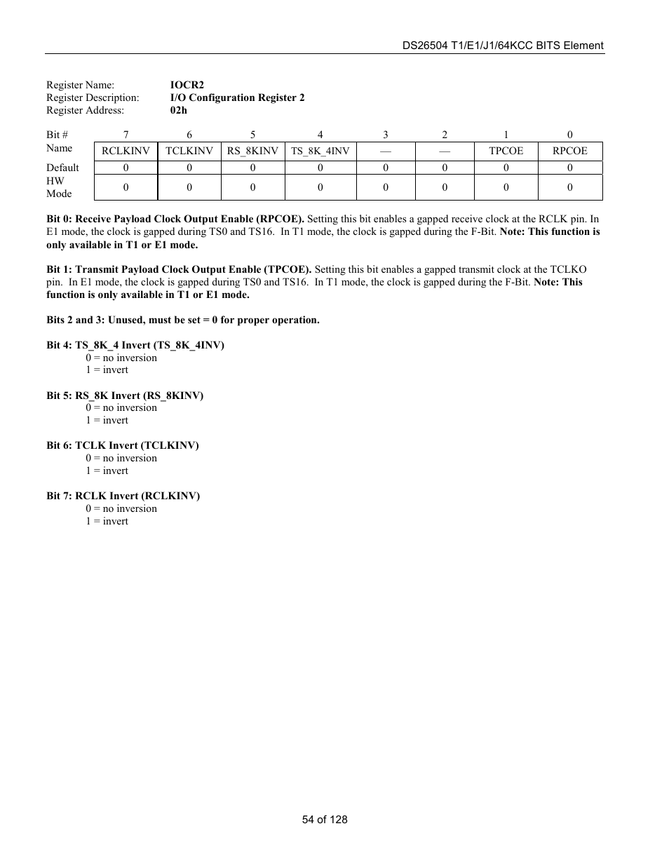 Rainbow Electronics DS26504 User Manual | Page 54 / 128