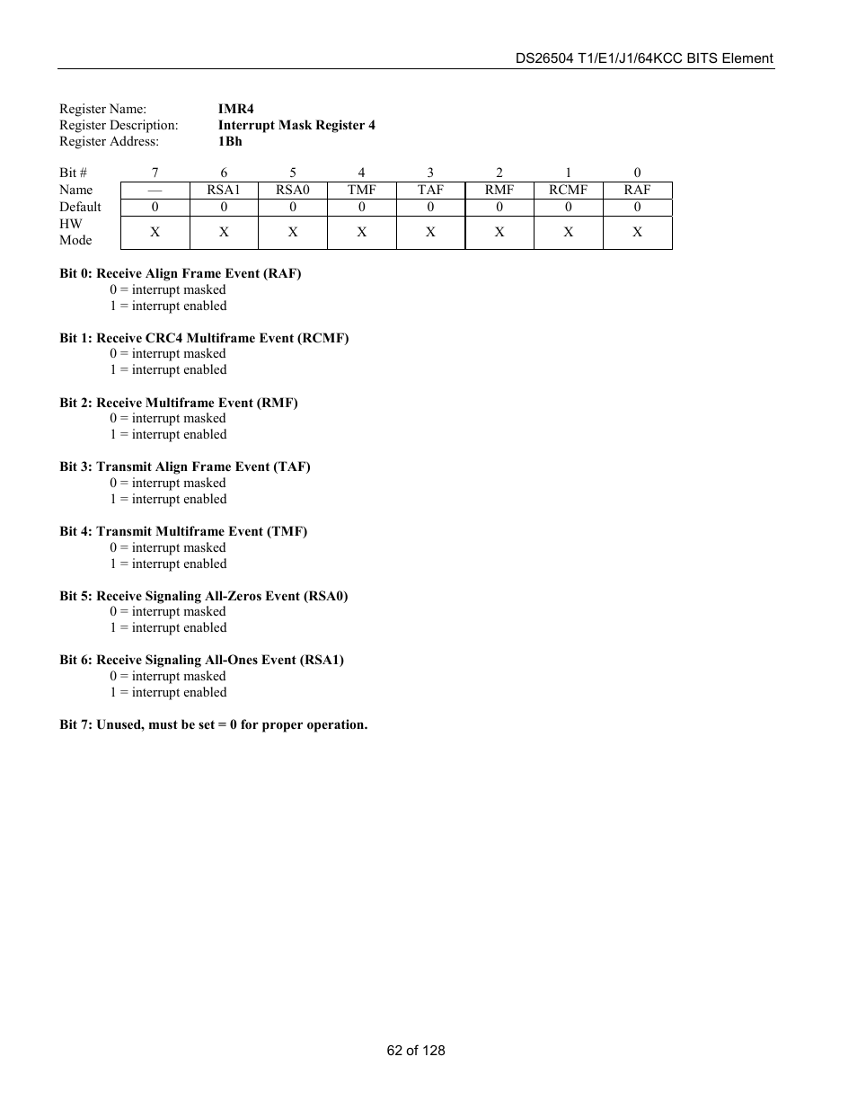 Rainbow Electronics DS26504 User Manual | Page 62 / 128