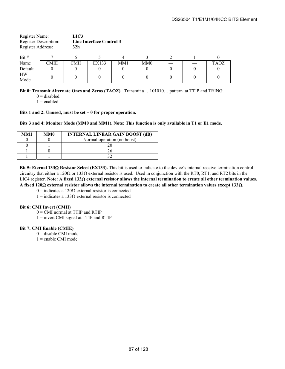 Rainbow Electronics DS26504 User Manual | Page 87 / 128