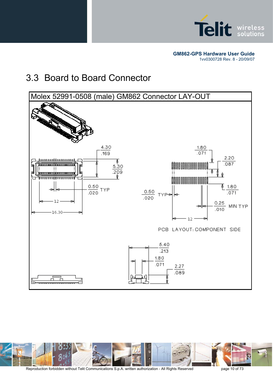 3 board to board connector | Rainbow Electronics GM862-GPS User Manual | Page 10 / 73