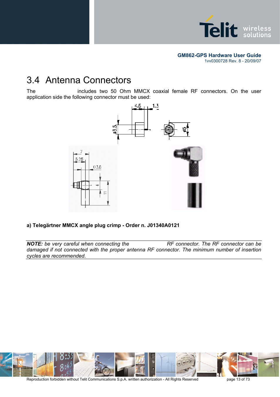 4 antenna connectors | Rainbow Electronics GM862-GPS User Manual | Page 13 / 73