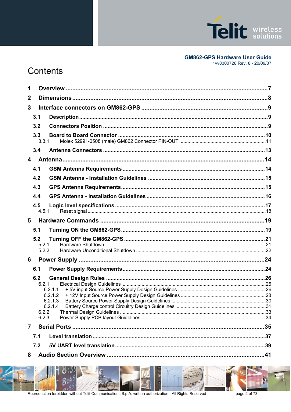 Rainbow Electronics GM862-GPS User Manual | Page 2 / 73