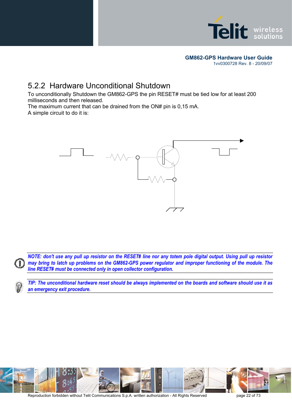 2 hardware unconditional shutdown | Rainbow Electronics GM862-GPS User Manual | Page 22 / 73