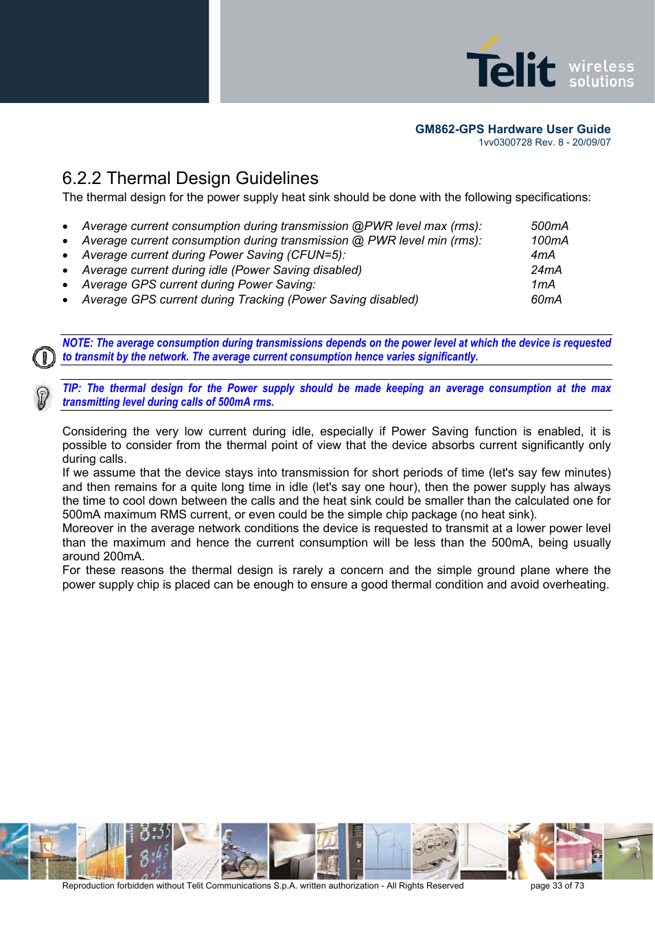 2 thermal design guidelines | Rainbow Electronics GM862-GPS User Manual | Page 33 / 73