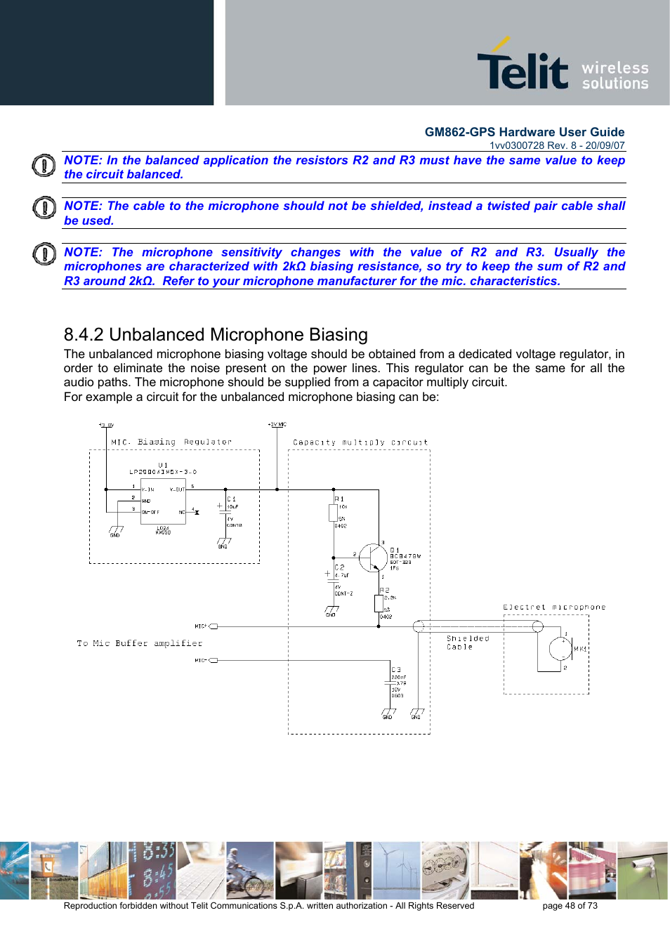 2 unbalanced microphone biasing | Rainbow Electronics GM862-GPS User Manual | Page 48 / 73