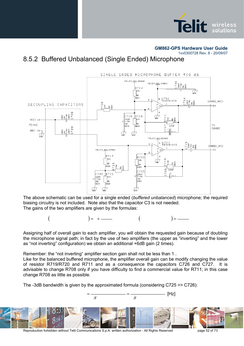 2 buffered unbalanced (single ended) microphone | Rainbow Electronics GM862-GPS User Manual | Page 52 / 73