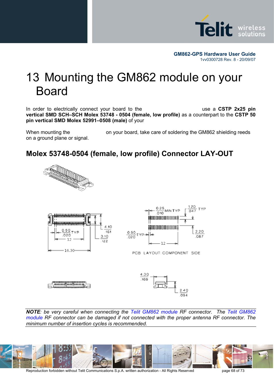 Rainbow Electronics GM862-GPS User Manual | Page 68 / 73