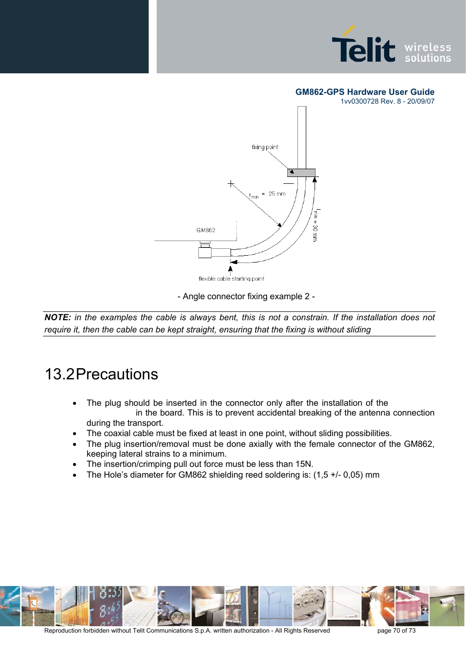 2 precautions | Rainbow Electronics GM862-GPS User Manual | Page 70 / 73