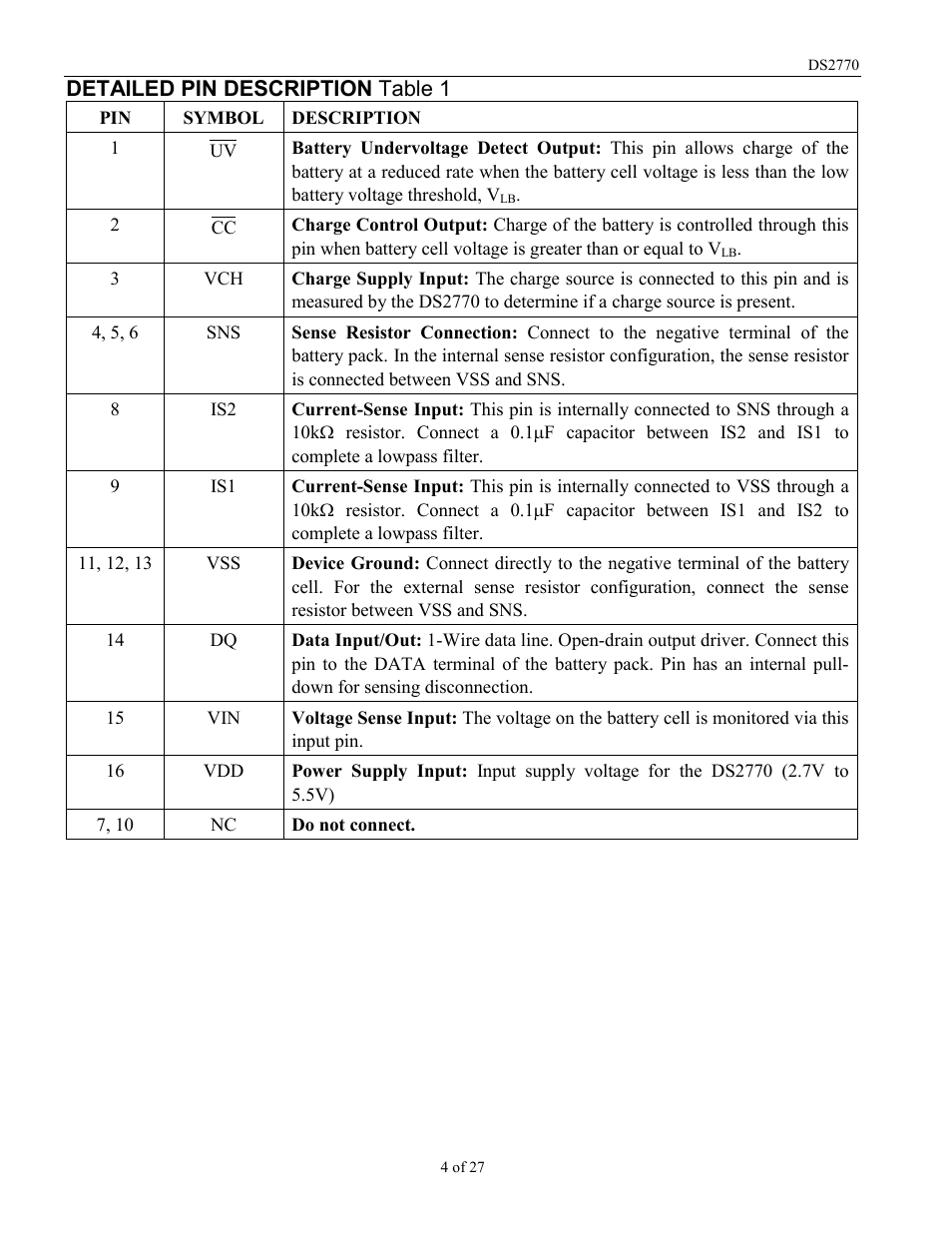 Rainbow Electronics DS2770 User Manual | Page 4 / 27