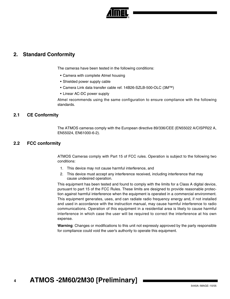 Standard conformity, 1 ce conformity, 2 fcc conformity | Rainbow Electronics ATMOS™ 2M60 User Manual | Page 4 / 24