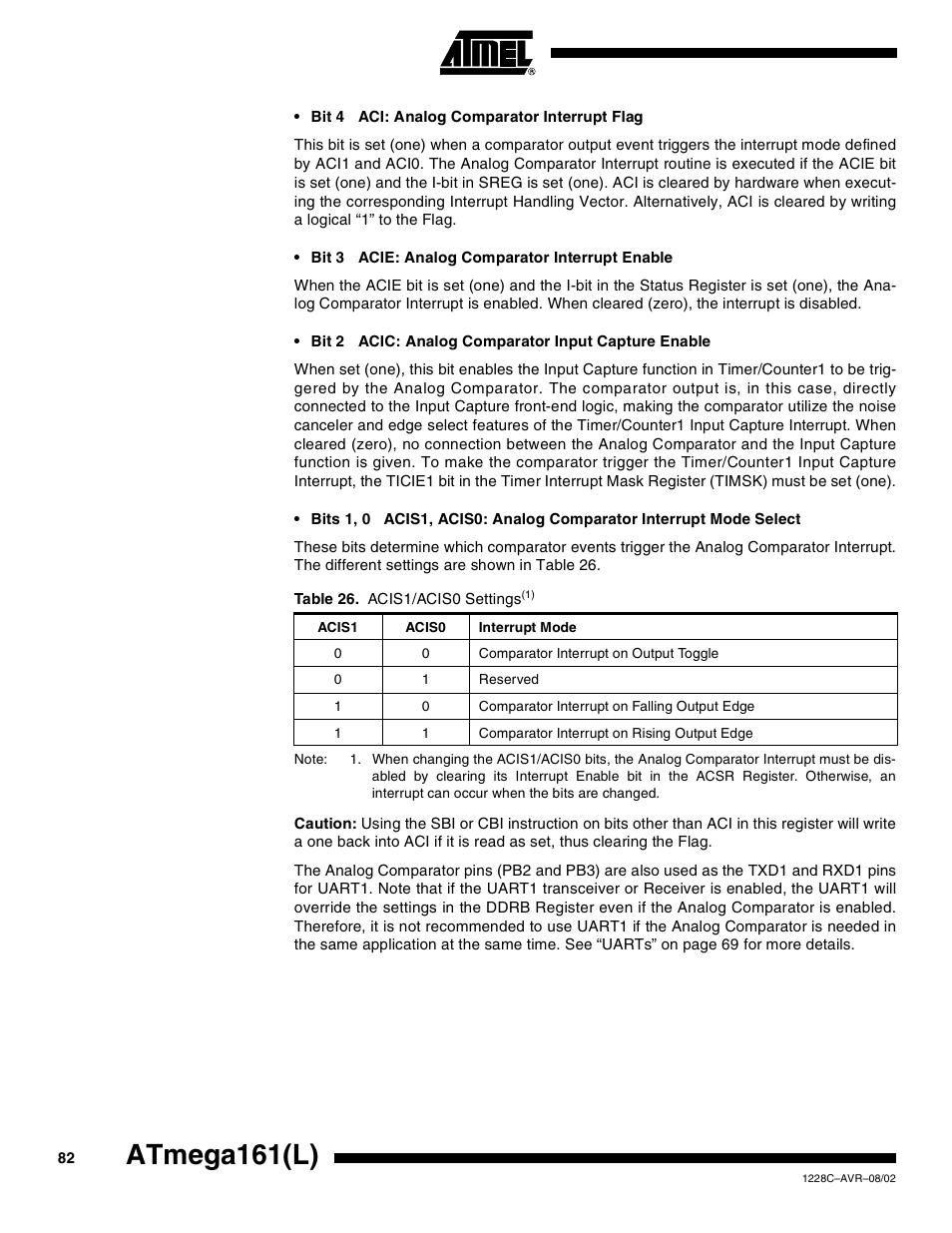 Atmega161(l) | Rainbow Electronics ATmega161L User Manual | Page 82 / 159
