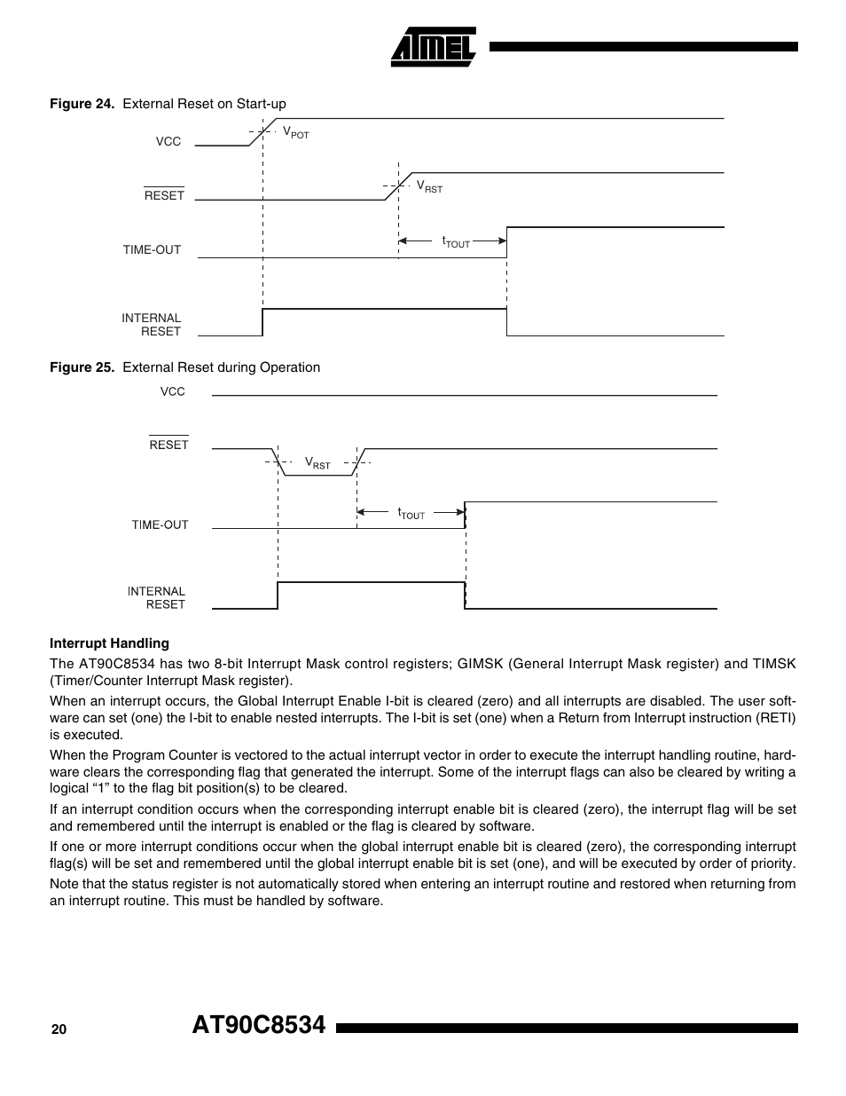 Interrupt handling, Figure 24, Figure 25 | Rainbow Electronics AT90C8534 User Manual | Page 20 / 54