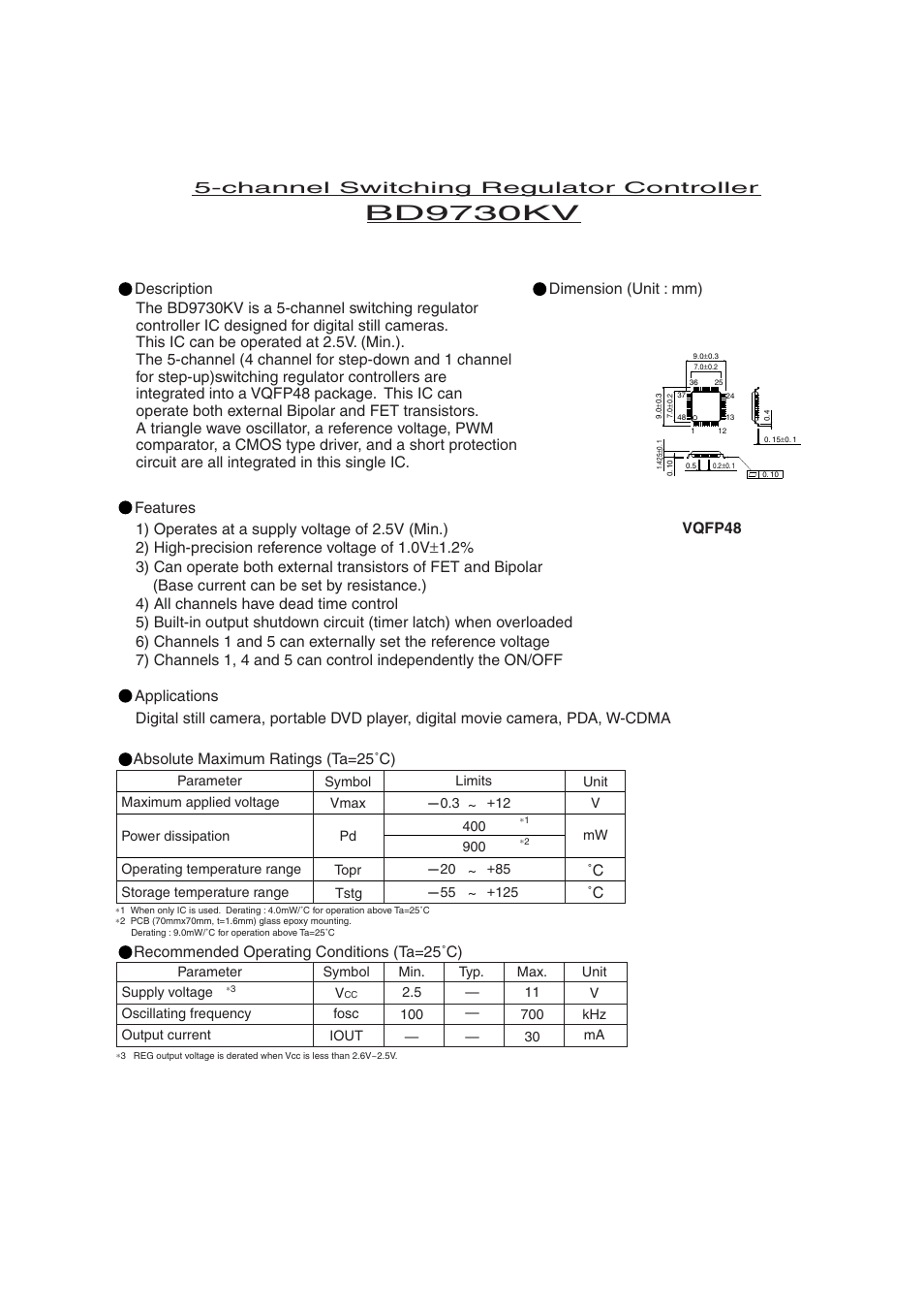 Rainbow Electronics BD9730KV User Manual | 2 pages