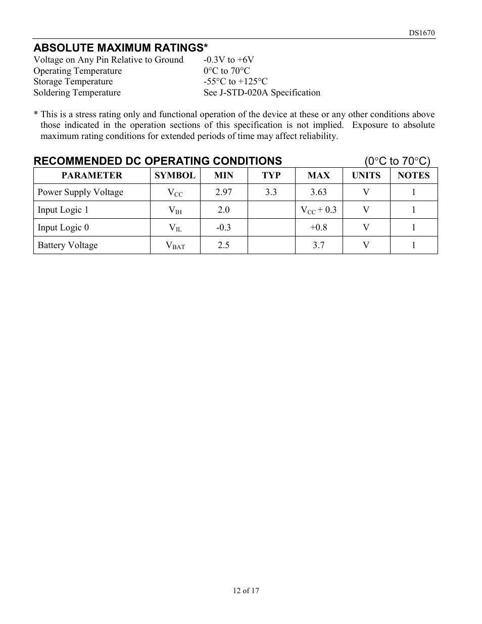 Rainbow Electronics DS1670 User Manual | Page 12 / 17