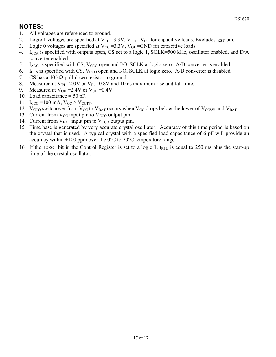 Rainbow Electronics DS1670 User Manual | Page 17 / 17