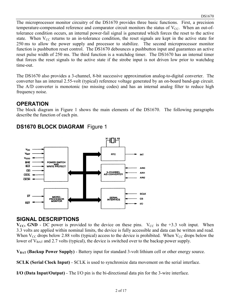 Operation | Rainbow Electronics DS1670 User Manual | Page 2 / 17