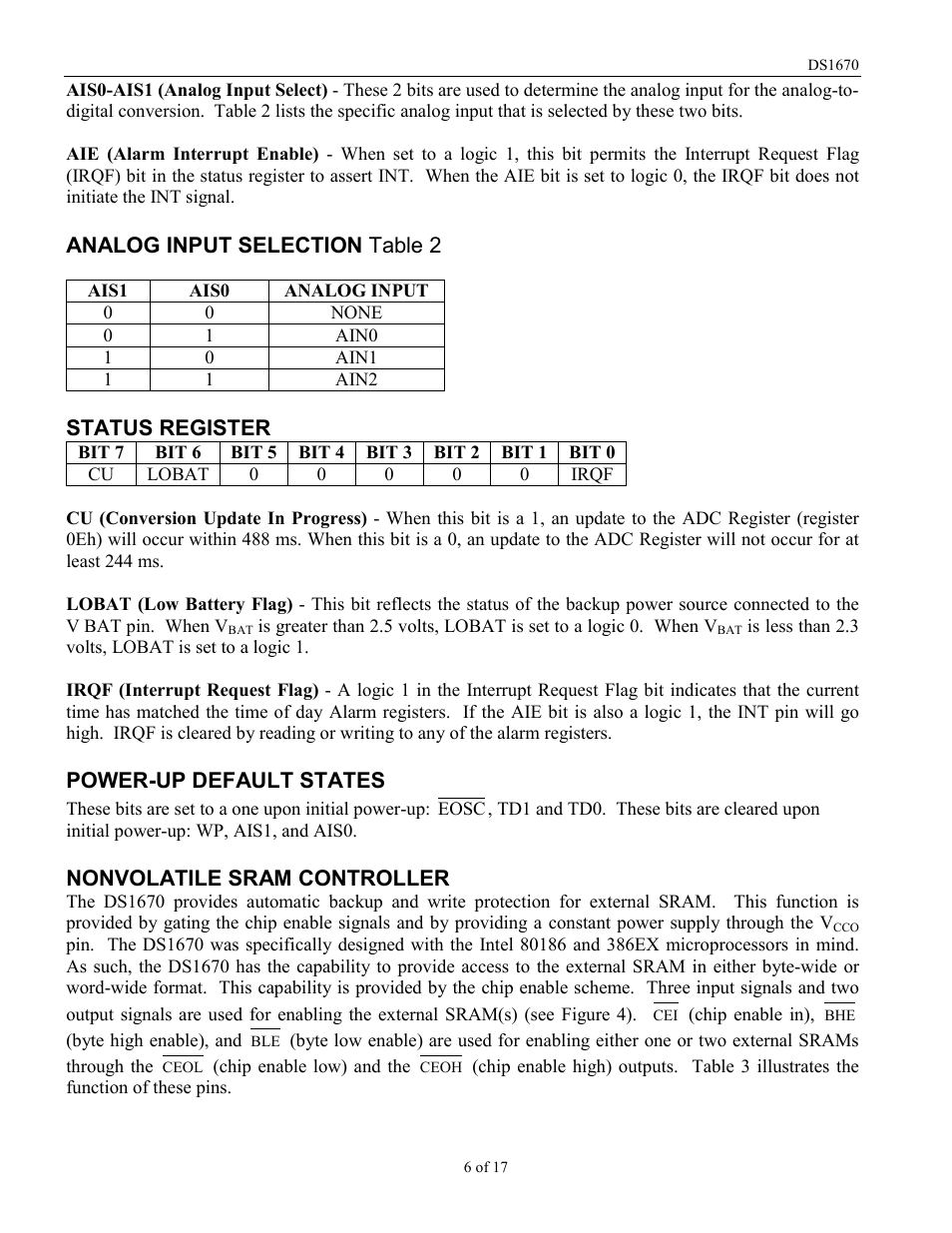 Rainbow Electronics DS1670 User Manual | Page 6 / 17