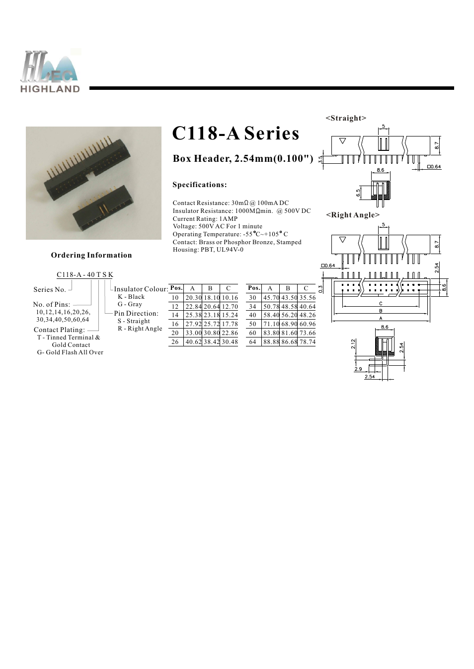 Rainbow Electronics C118-A Series User Manual | 1 page