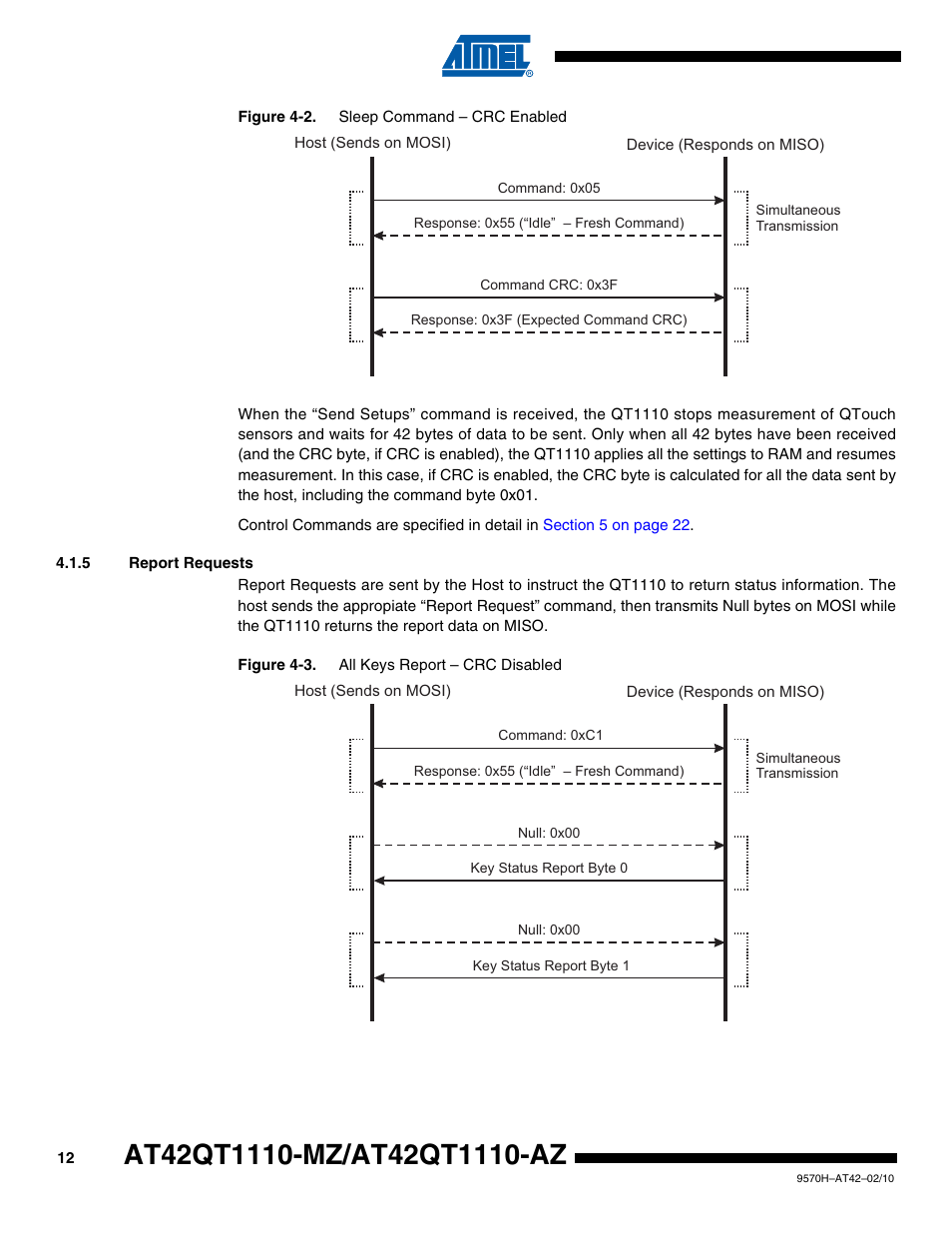 5 report requests | Rainbow Electronics AT42QT1110-AZ User Manual | Page 12 / 48