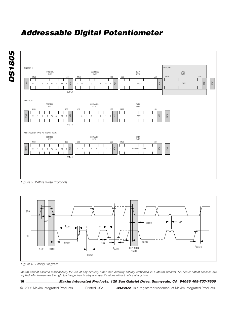 Ds1805 addressable digital potentiometer | Rainbow Electronics DS1805 User Manual | Page 10 / 10