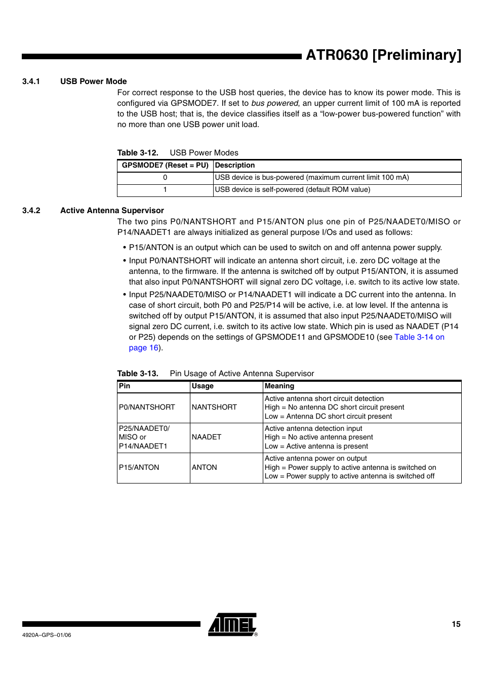 Atr0630 [preliminary | Rainbow Electronics ATR0630 User Manual | Page 15 / 35