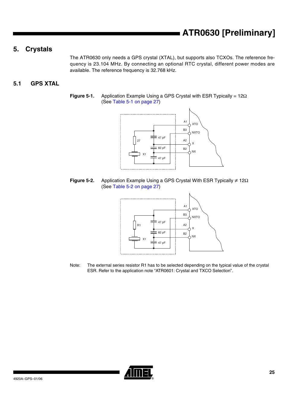 Atr0630 [preliminary, Crystals, 1 gps xtal | Rainbow Electronics ATR0630 User Manual | Page 25 / 35