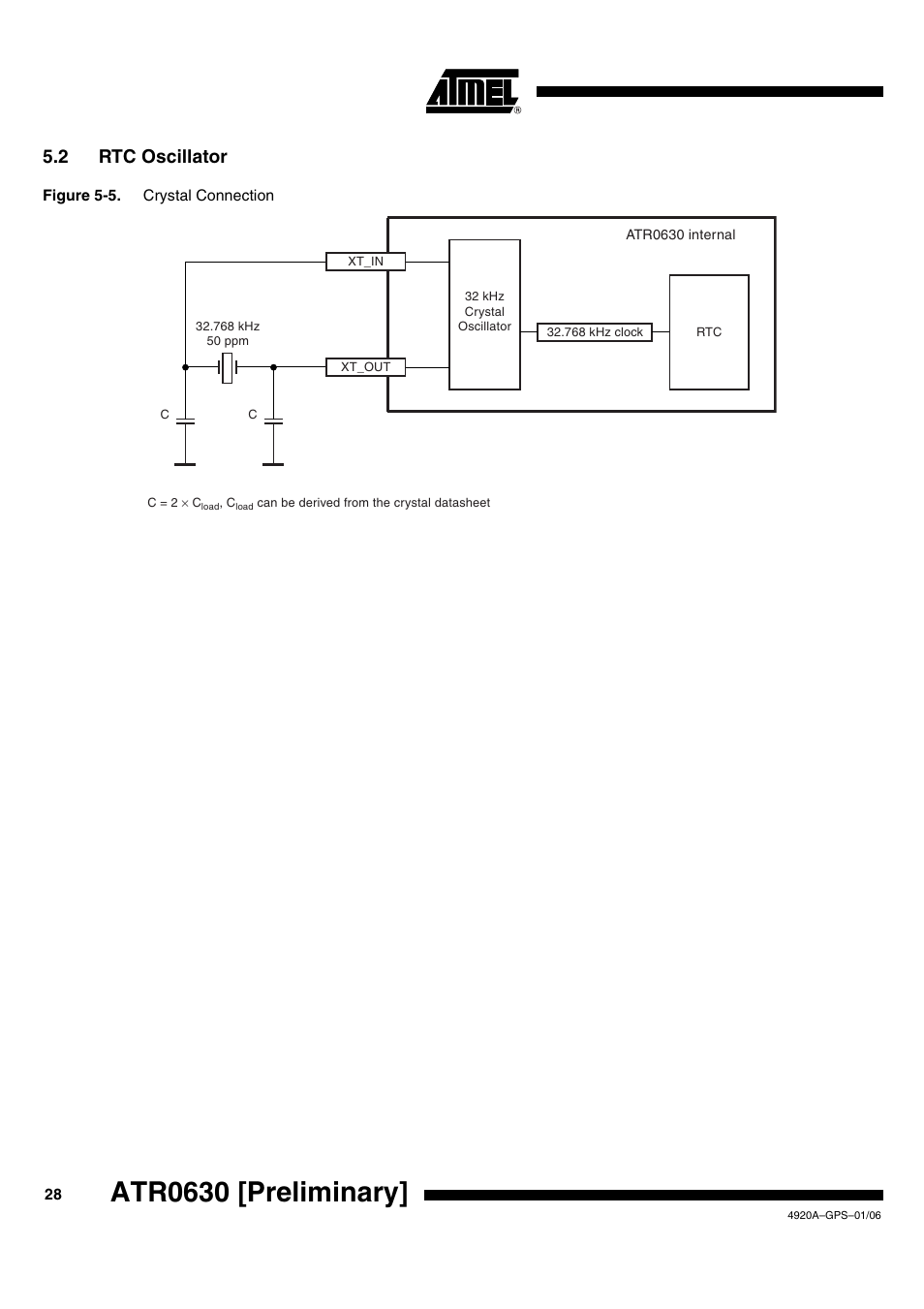 Atr0630 [preliminary, 2 rtc oscillator | Rainbow Electronics ATR0630 User Manual | Page 28 / 35