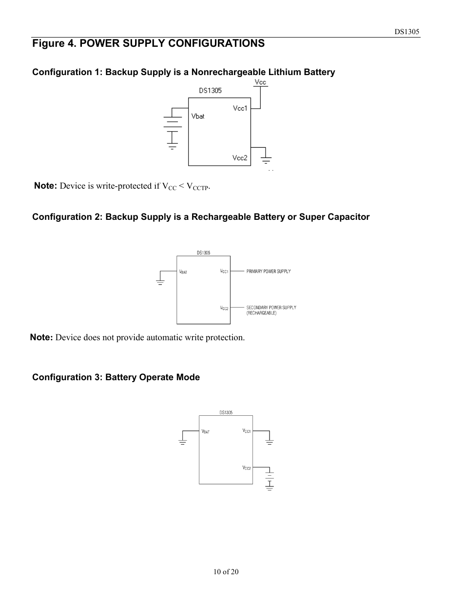 Figure 4. power supply configurations | Rainbow Electronics DS1305 User Manual | Page 10 / 20